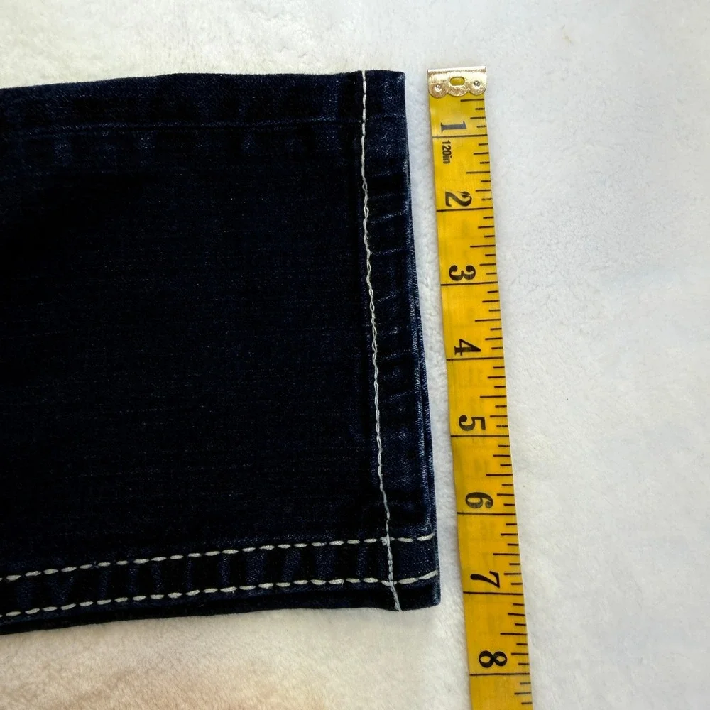 Men's True Religion Skinny No Flap Big T Indigo Jeans White Stitching Size 33